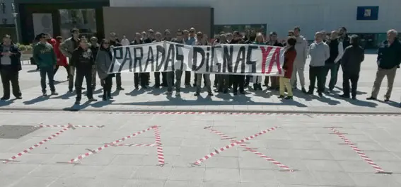 Protesta el pasado 18 de abril en el Hospital de Santander