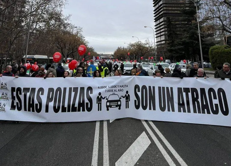 manifestación seguros taxi Madrid