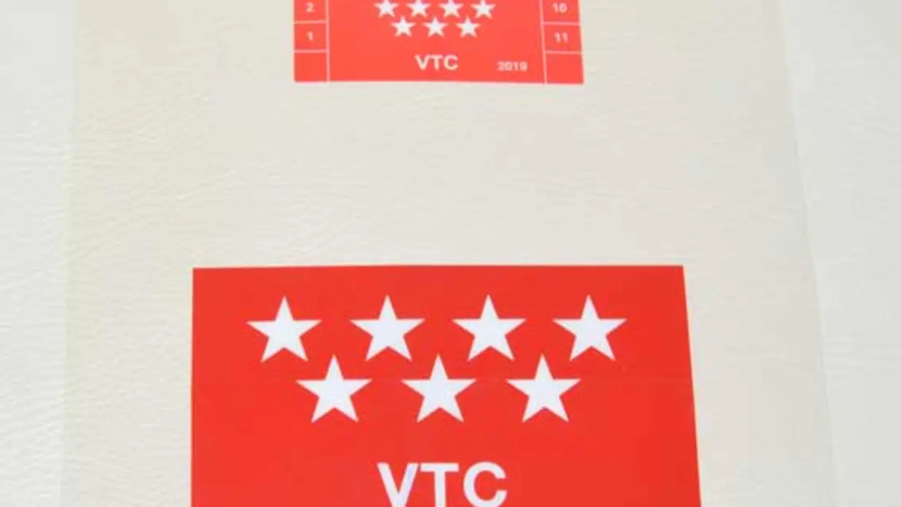 pegatina etiqueta VTC Madrid