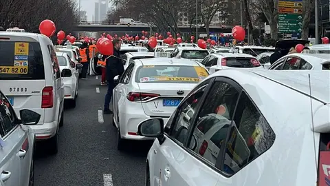 Manifestación seguros taxi Madrid