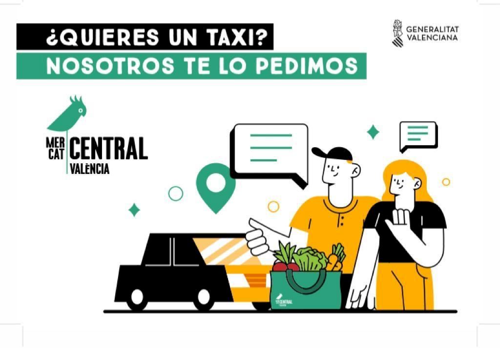 El Mercado Central de Valencia anima a sus clientes a coger el taxi
