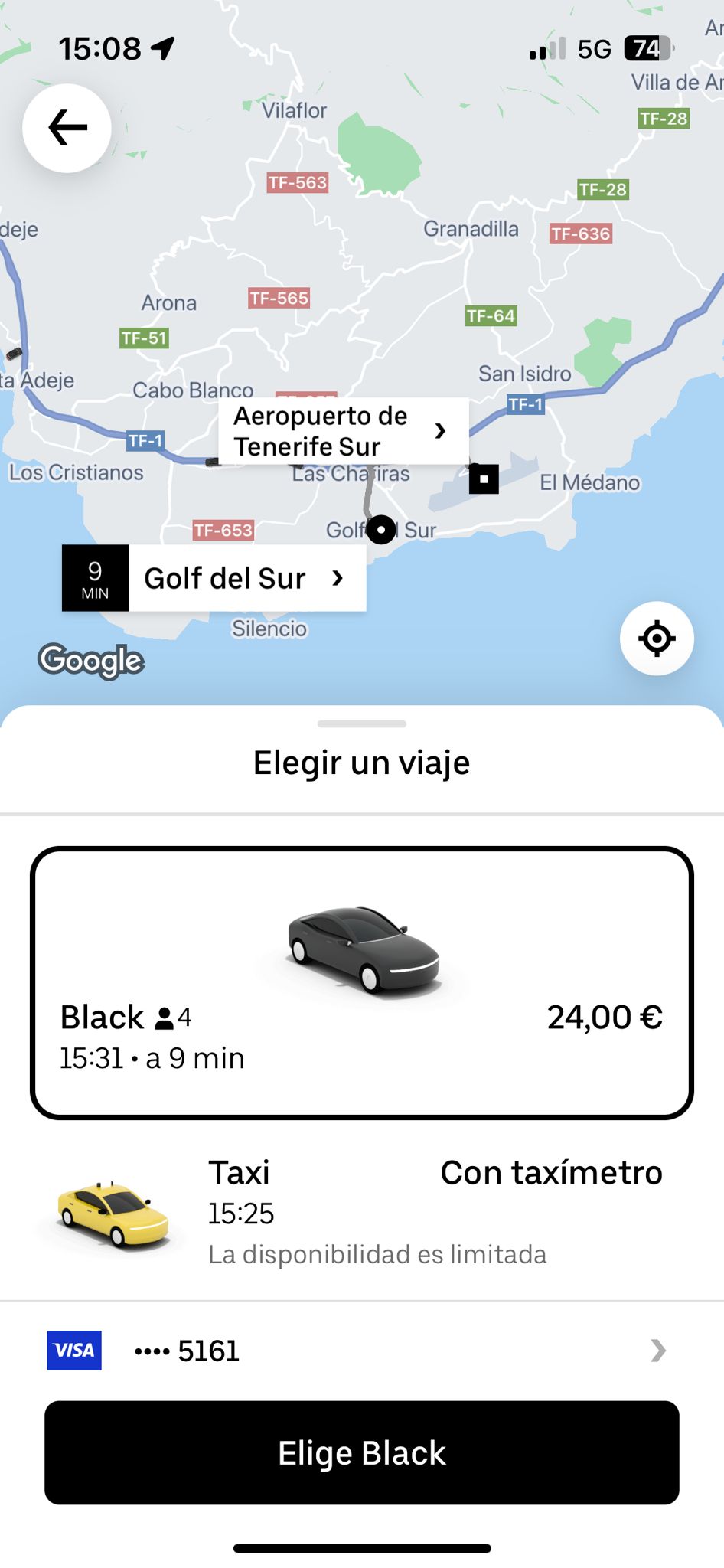 Uber también llega con el taxi a la isla de Tenerife